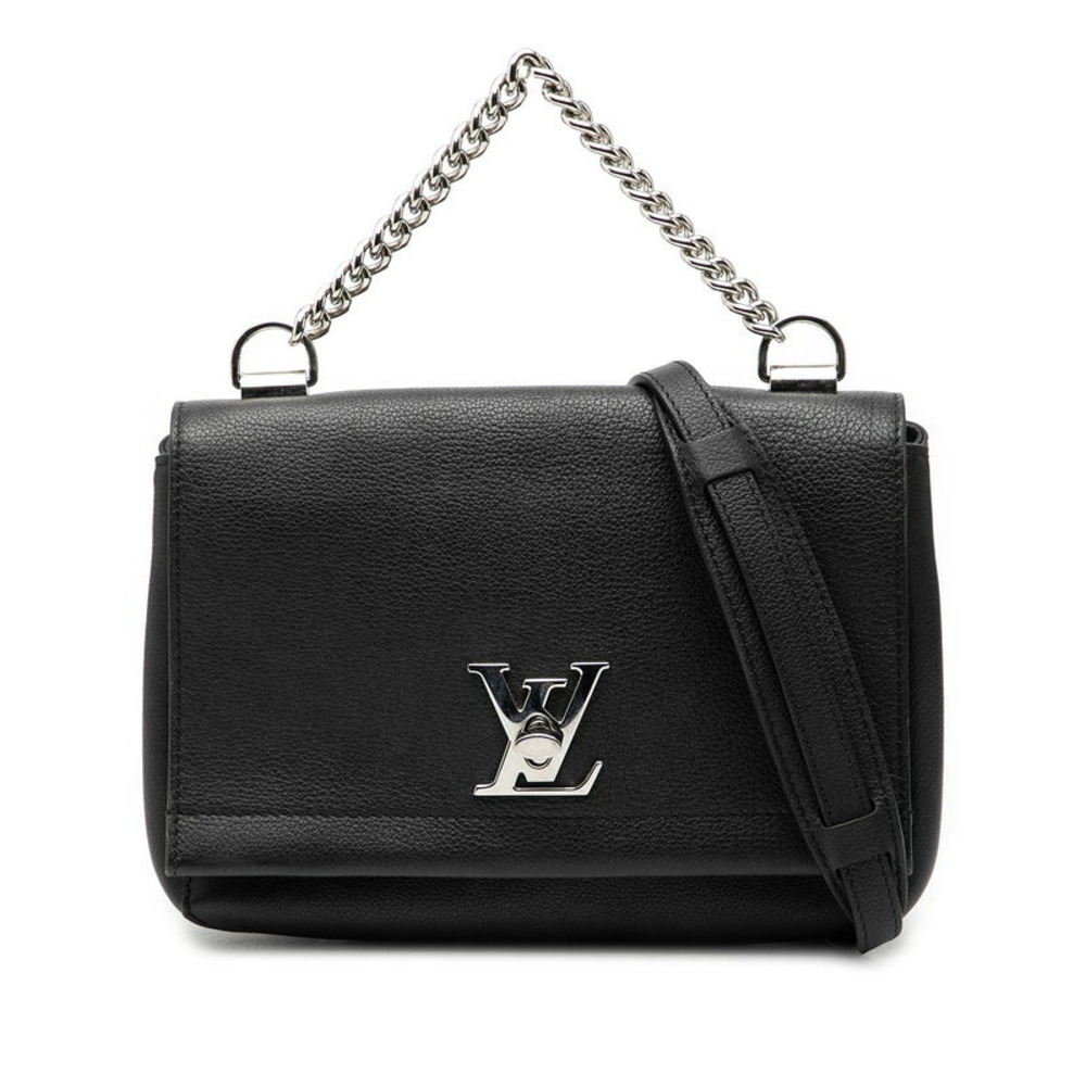 Louis Vuitton Lockme 2way Shoulder Bag Noir Black Leather